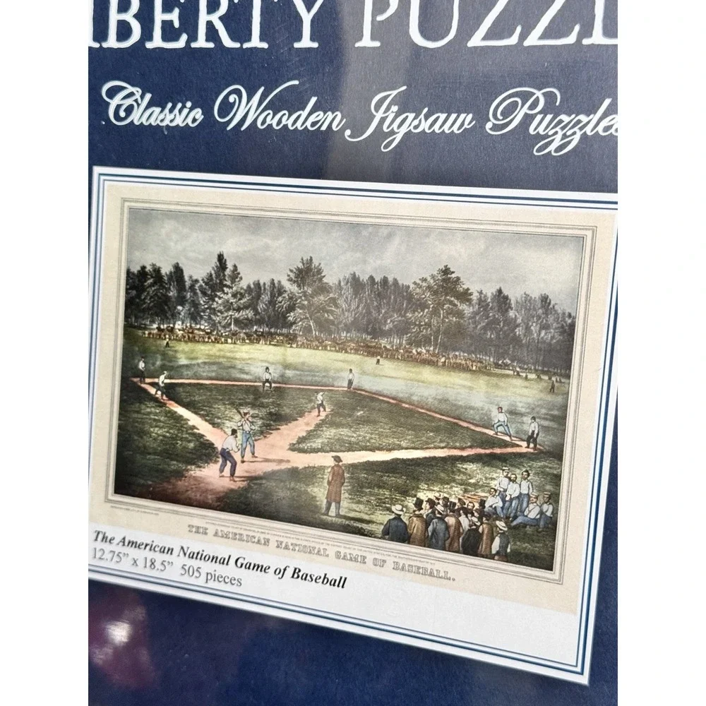 NEW Liberty Puzzles Wooden Jigsaw American BASEBALL- 505 Pieces NIB Sealed